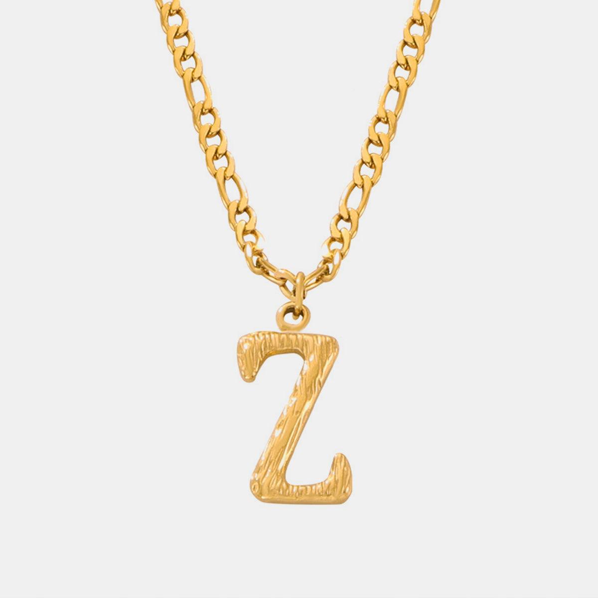 Titanium Steel Letter Pendant Necklace Style Z One Size