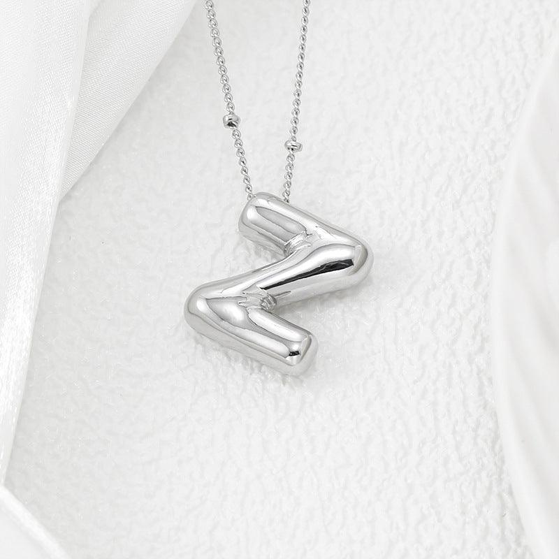 Copper Bubble Letter Pendant Necklace Style Z One Size