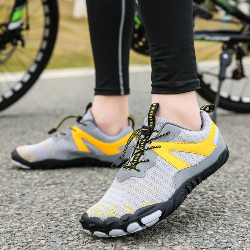 Elastic Lock Laces Mesh Contrast Breathable Athletic Gray