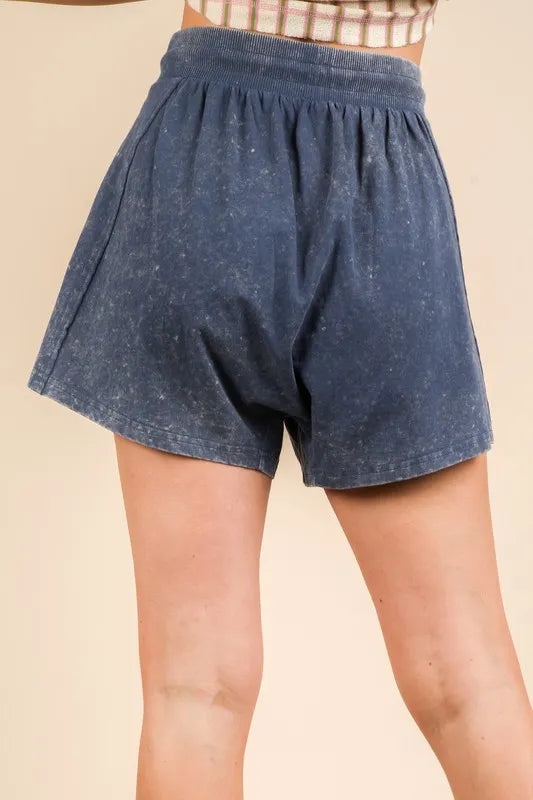 VERY J Mineral Washed Comfy Baggy Shorts