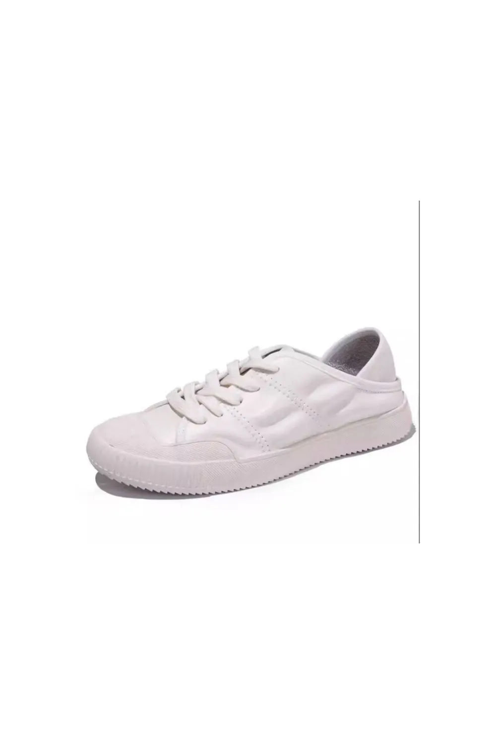 Round Toe Lace Up Sneakers White