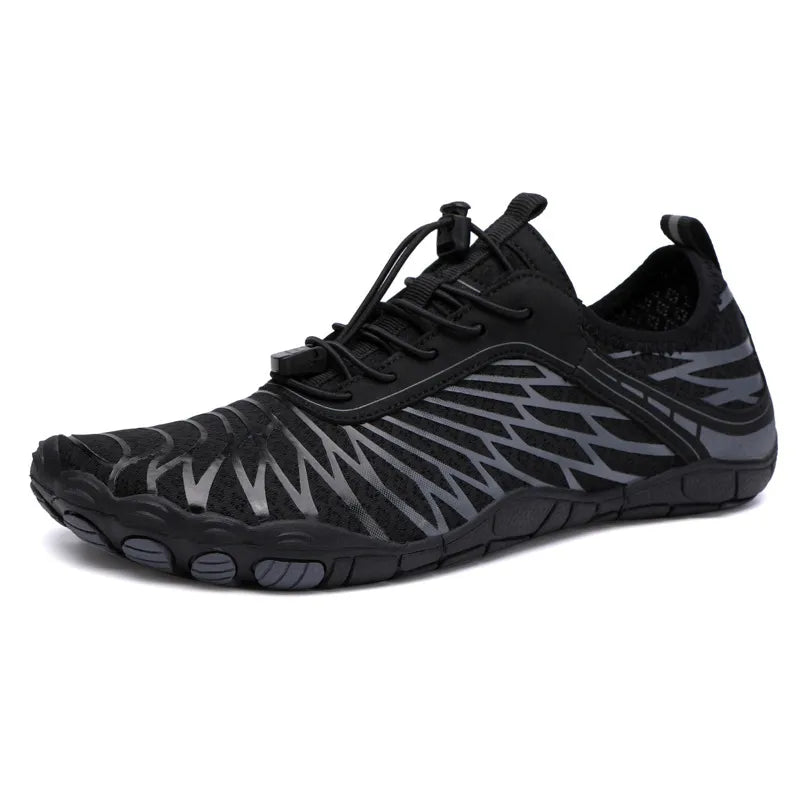 Elastic Lock Laces Mesh Breathable Hike Footwear Black