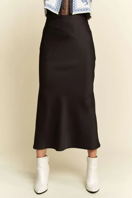 Davi & Dani High Waist Midi Skirt