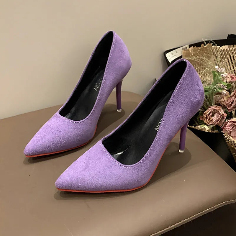 Point Toe Stiletto Pumps Lilac