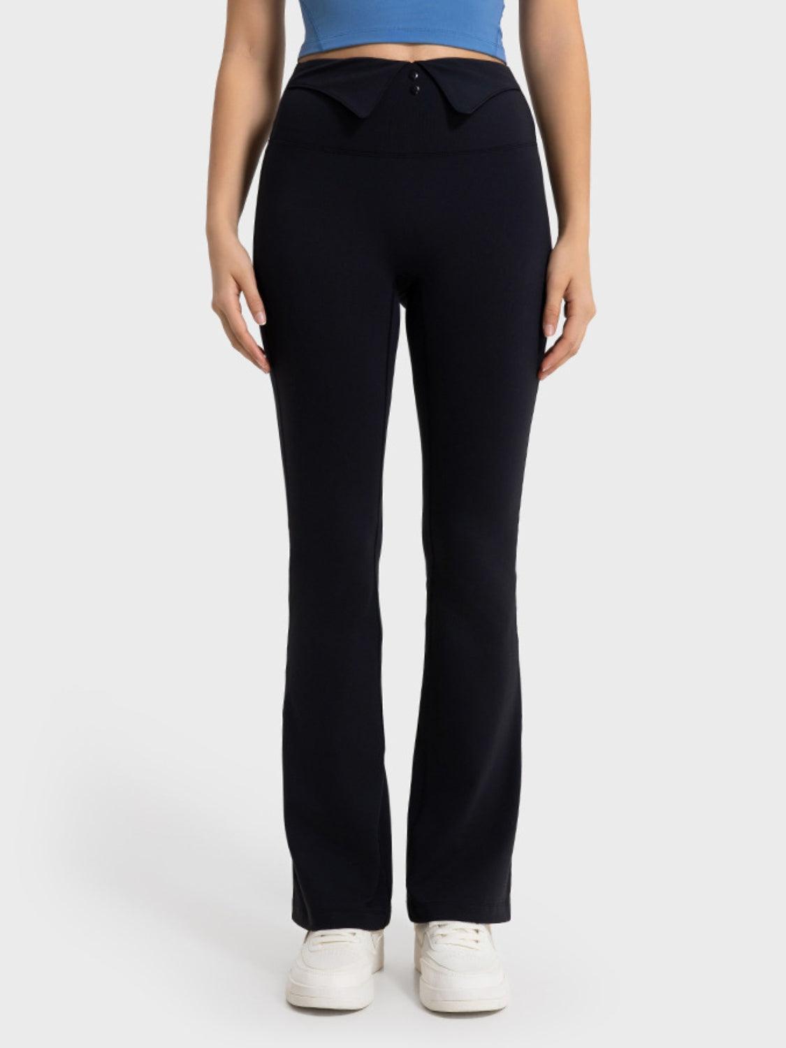 Millennia Wide Waistband Bootcut Sport Pants Black