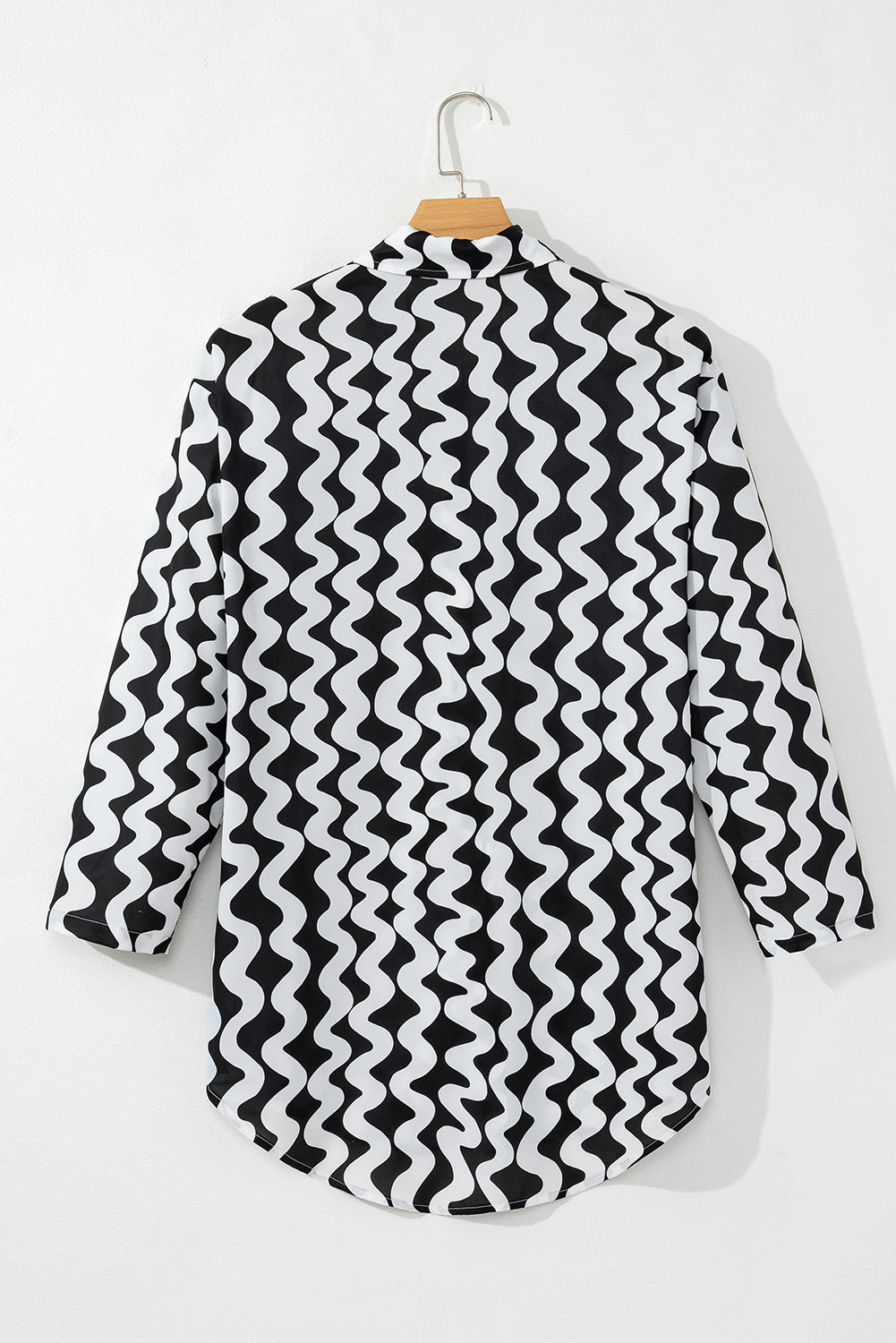 Button Down Contrast Striped Cover-Up