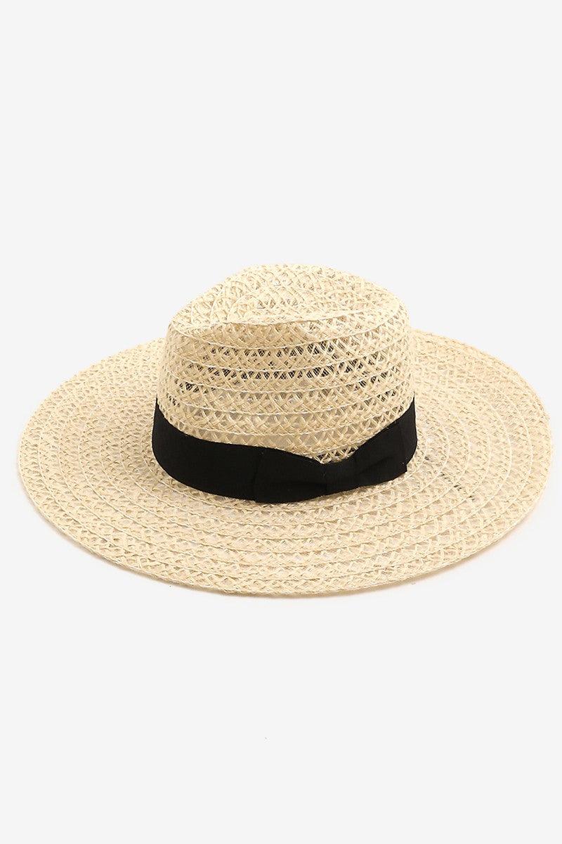 Fame Wide Brim Straw Weave Sun Hat IV One Size