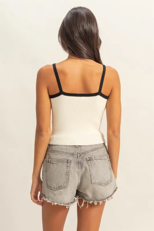 HYFVE Square Neck Ribbed Knit Cami