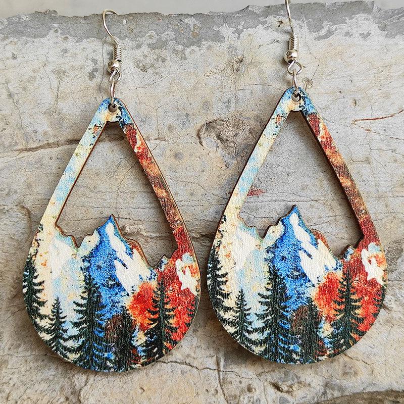 Teardrop Shape Dangle Earrings Style B One Size