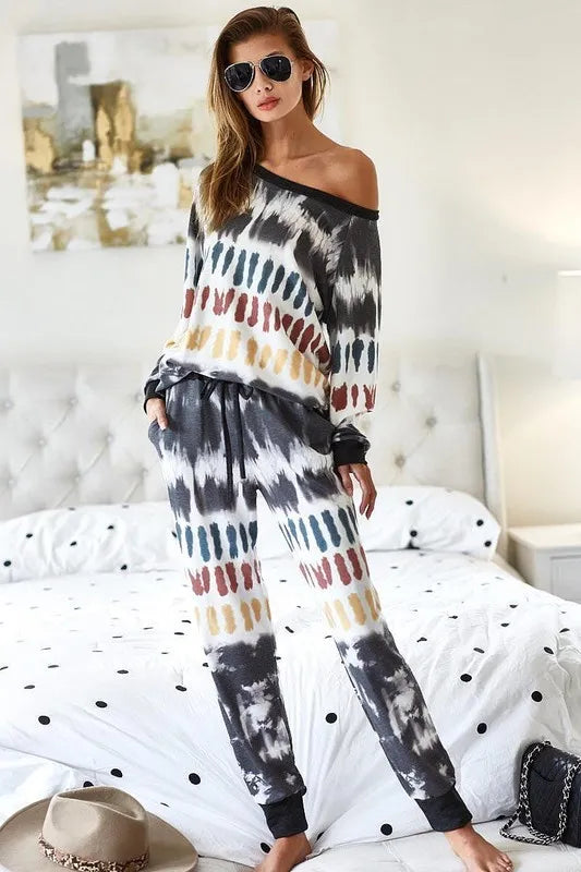 BiBi Tie Dye Print French Terry Top