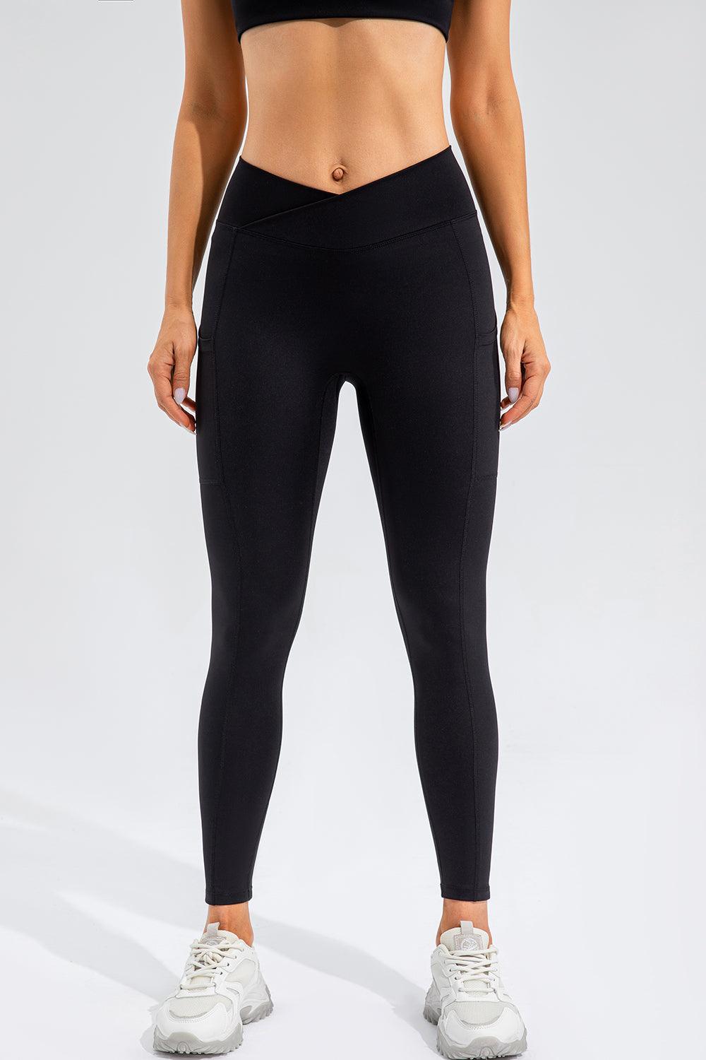High Waist Active Leggings with Pockets Black