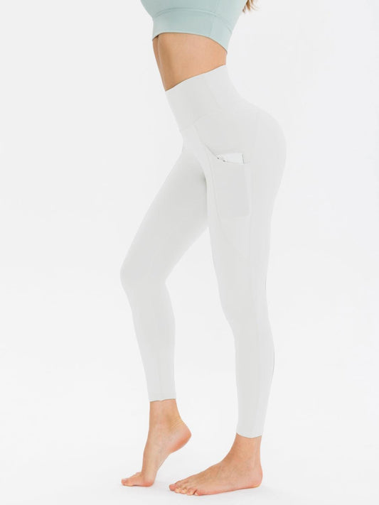 Wide Waistband Sports Leggings White