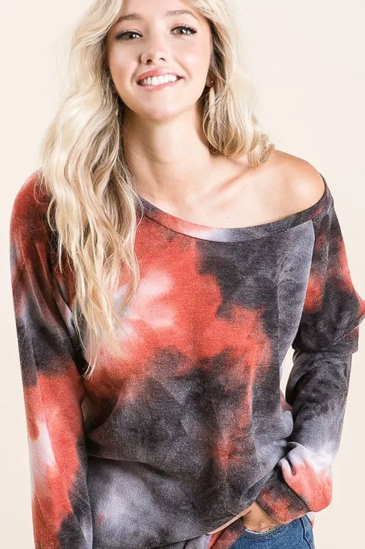 BiBi Tie Dye Sweater Knit Top