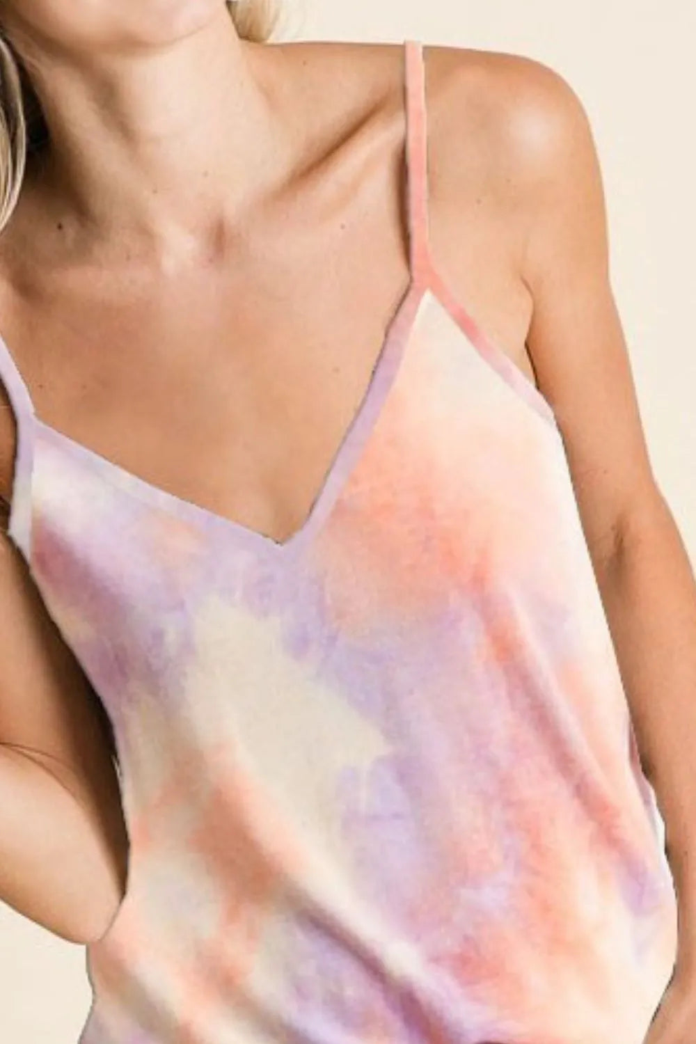 BiBi Tie Dye French Terry Knit Sleeveless Top