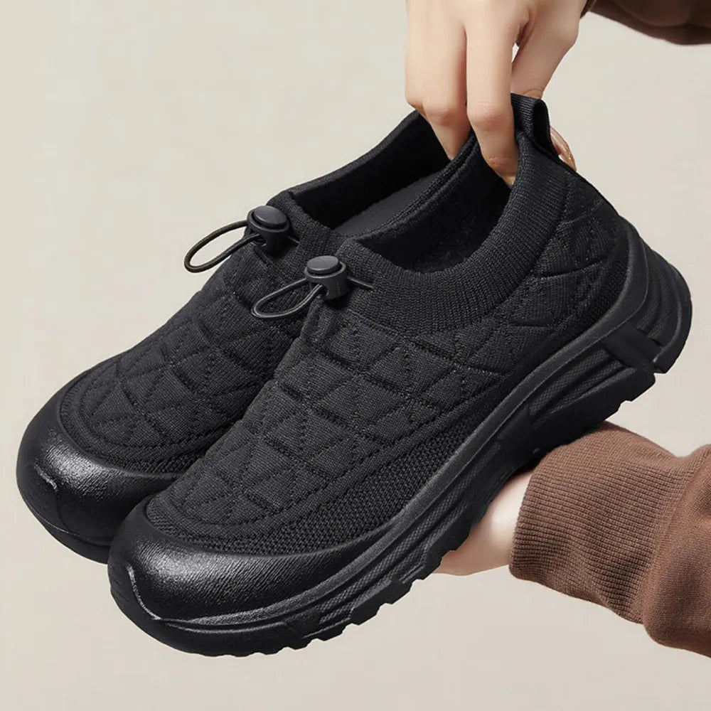 Drawstring Mesh Round Toe Sneakers