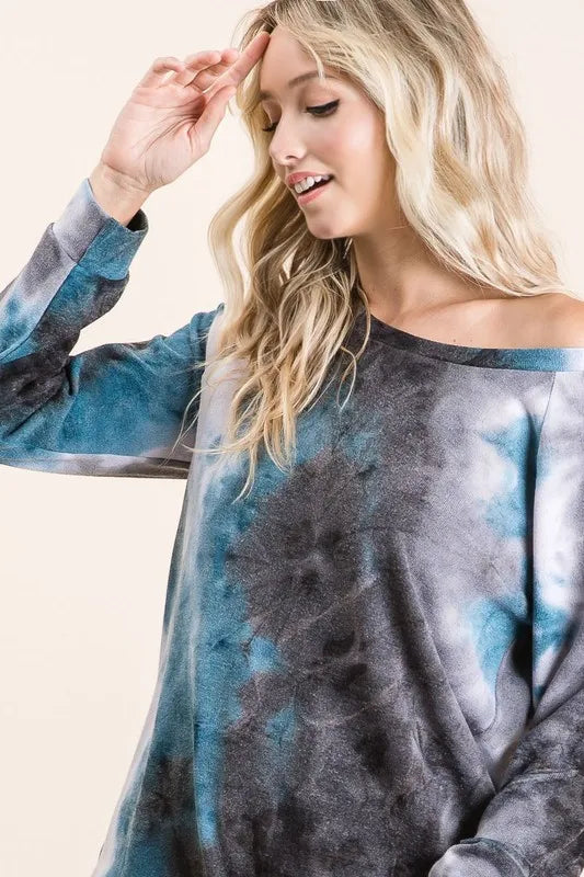 BiBi Tie Dye Sweater Knit Top