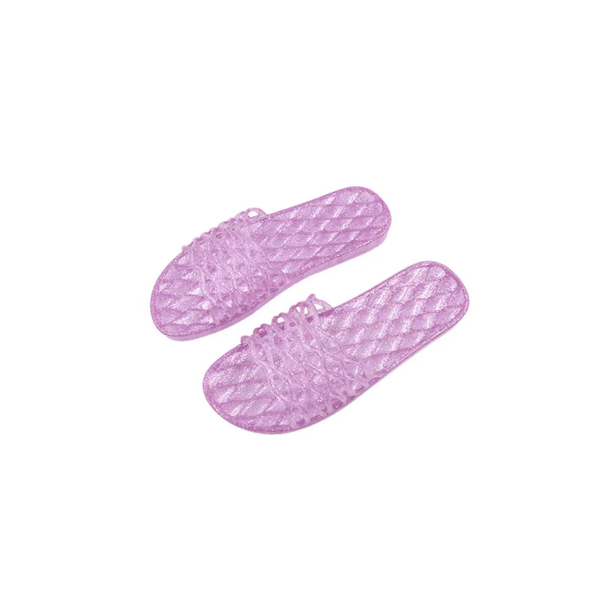Open Toe Flats Slippers Purple