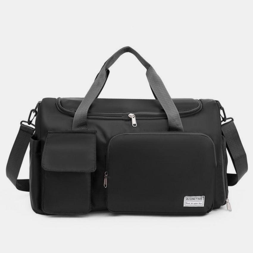 Oxford Cloth Detachable Strap Travel Bag Black One Size