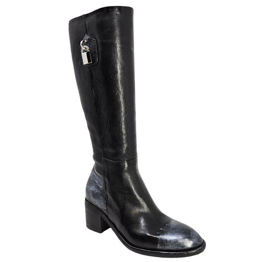 Diba True Black Tall Hand Rubbed Lock Boot - Sophisticated Women's Tall Boots