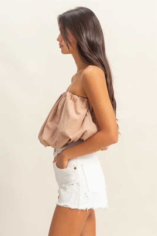 HYFVE Trendy Strapless Bubble Top