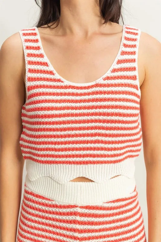 HYFVE Striped Cropped Tank and Shorts Set
