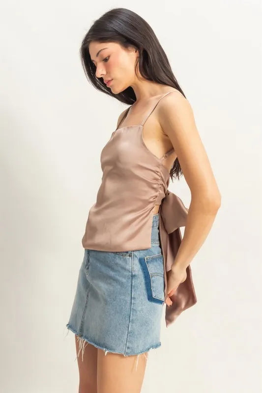 HYFVE Satin Back Tie Detail Cami