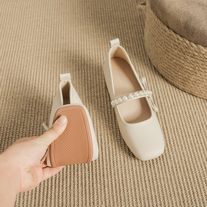 Square Toe Block Heels Pumps