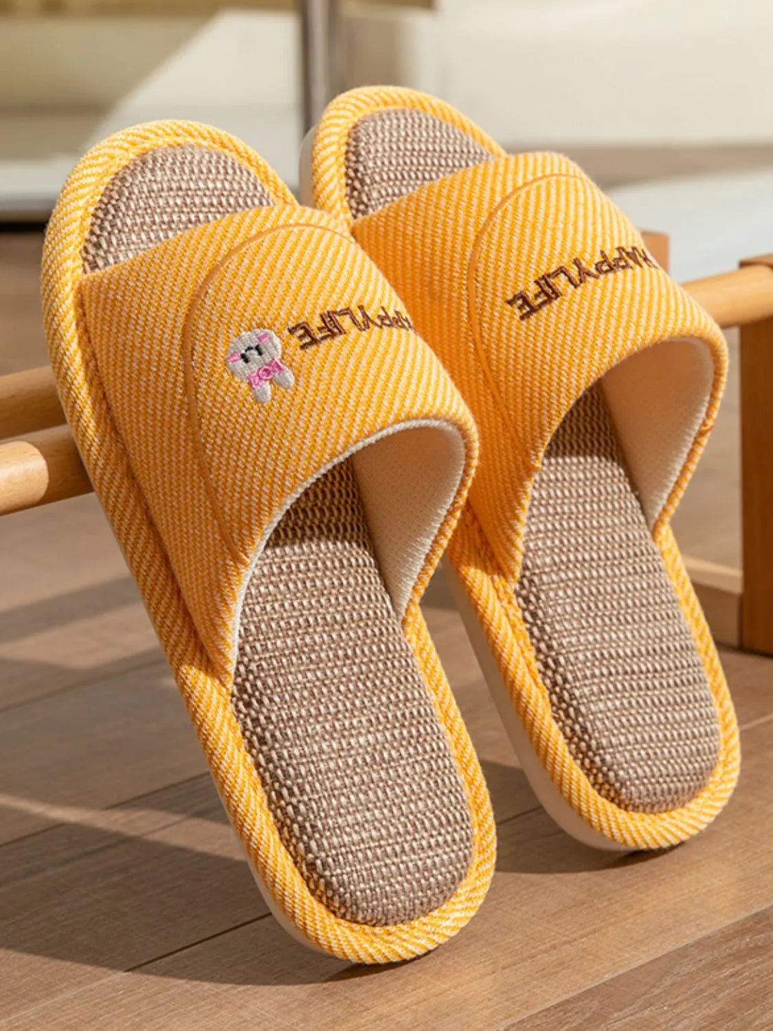 Open Toe Flats Slippers Tangerine