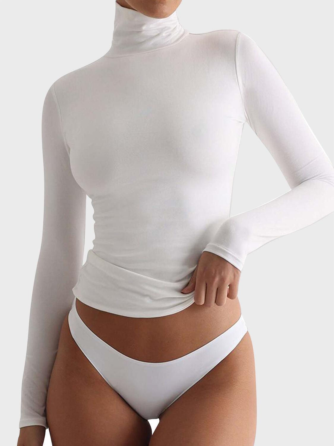 Lovelet Turtleneck Long Sleeve T-Shirt White