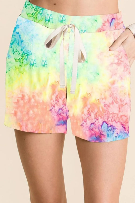 BiBi Tie Dye Soft Knit Casual Shorts MULTI