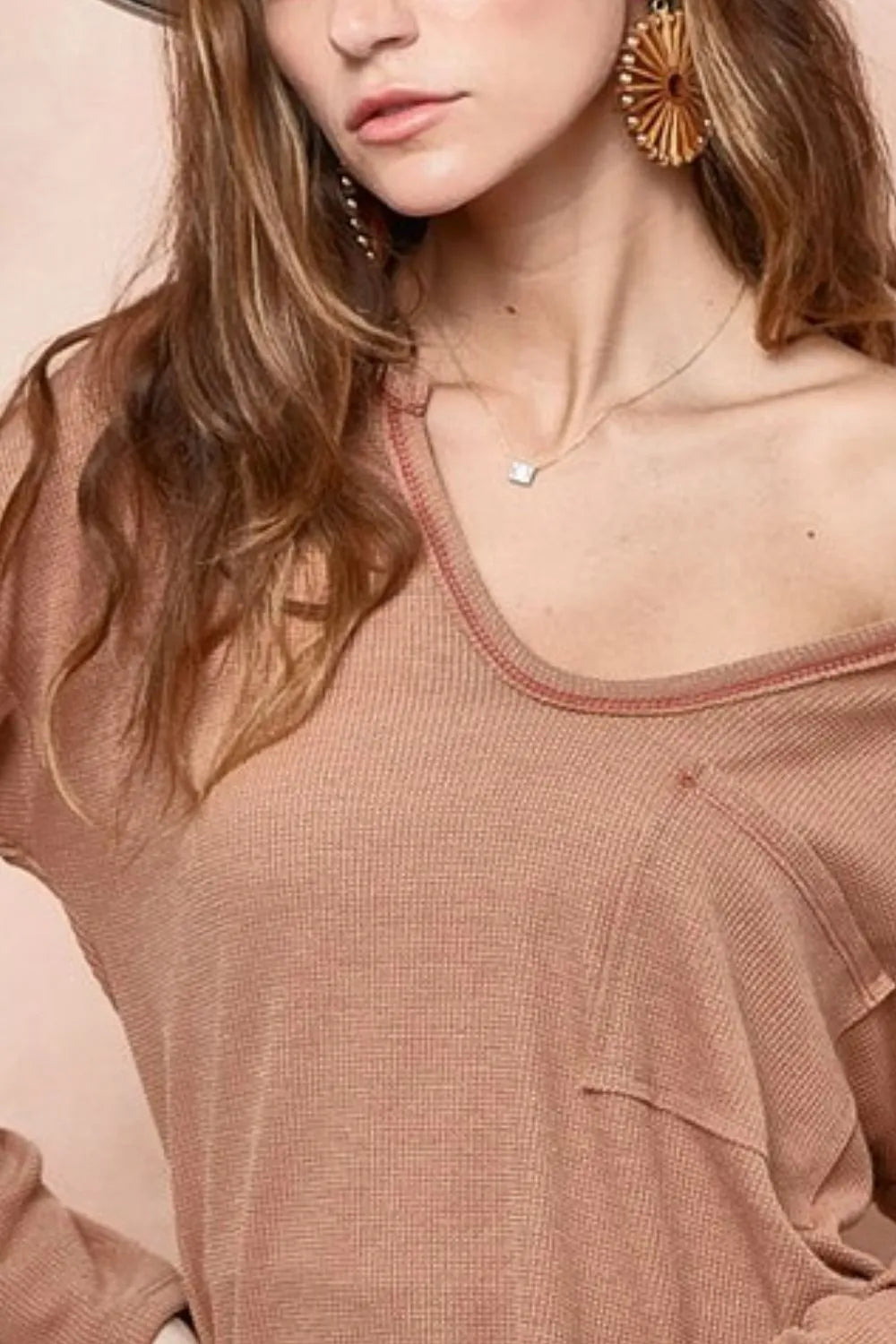 BiBi Tharmal with Out Stitching Detailed Roud V Neck