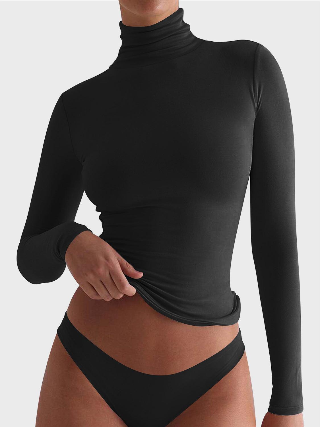 Lovelet Turtleneck Long Sleeve T-Shirt Black