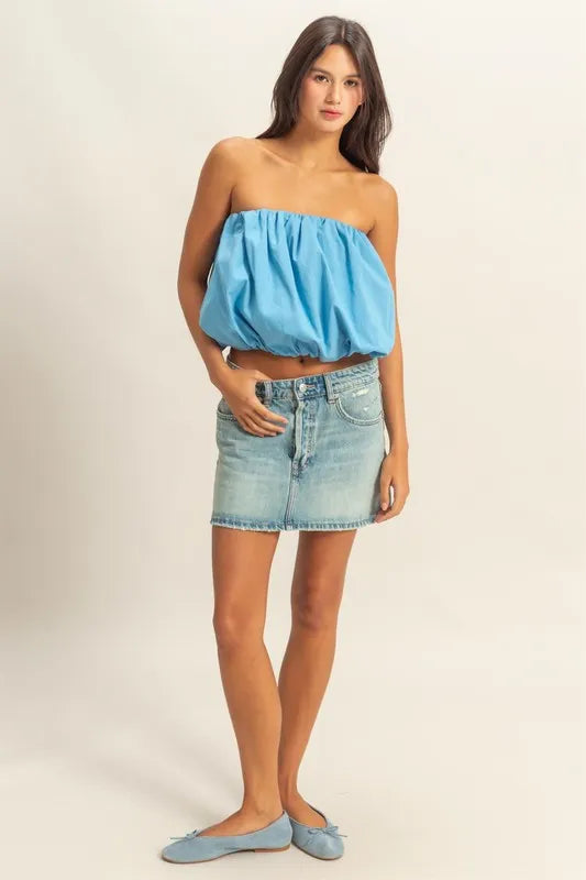 HYFVE Trendy Strapless Bubble Top