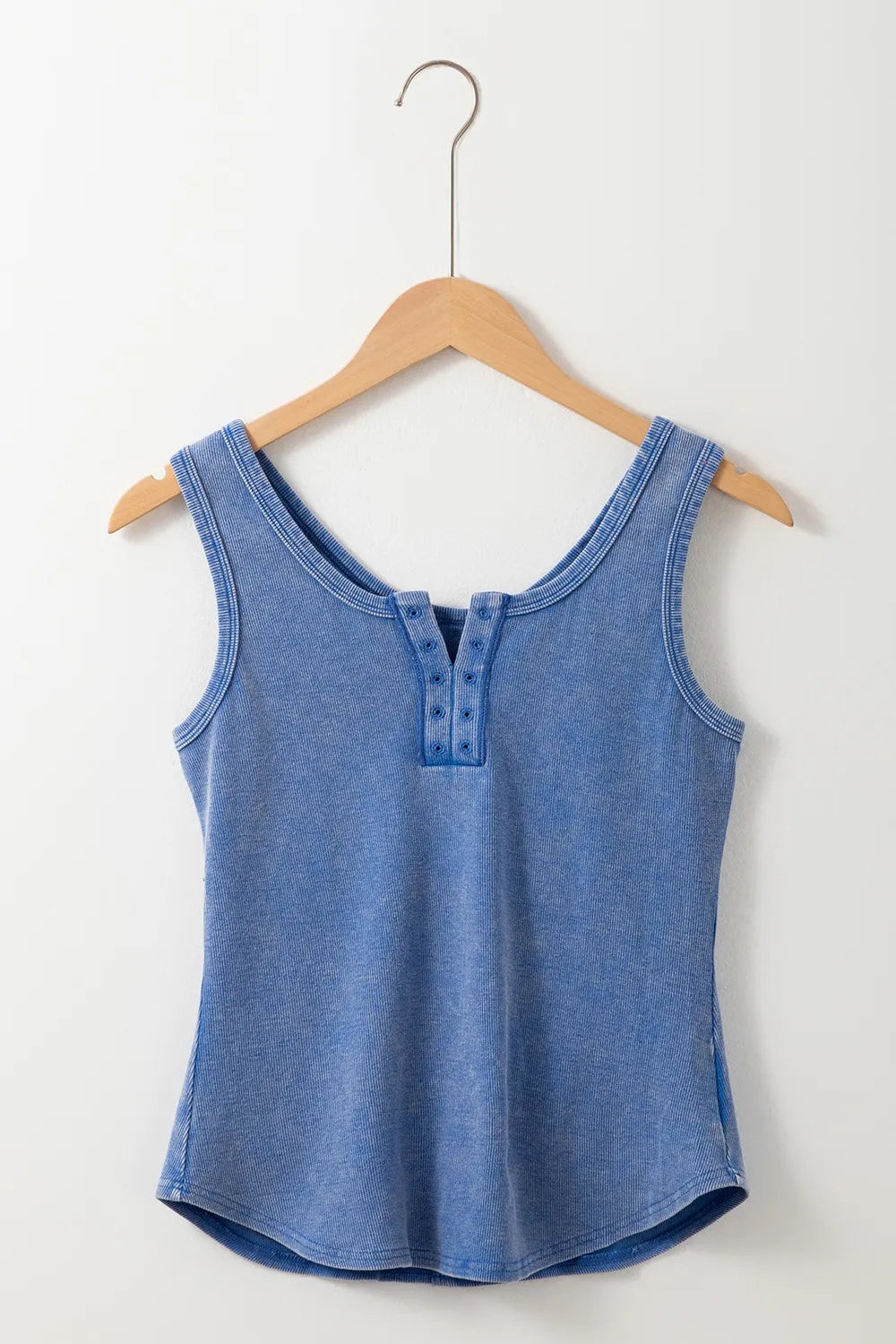 Mineral Wash Ribbed Notch Neck Tank