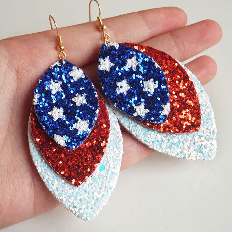Leaf Shape Copper Dangle Earrings Style A One Size