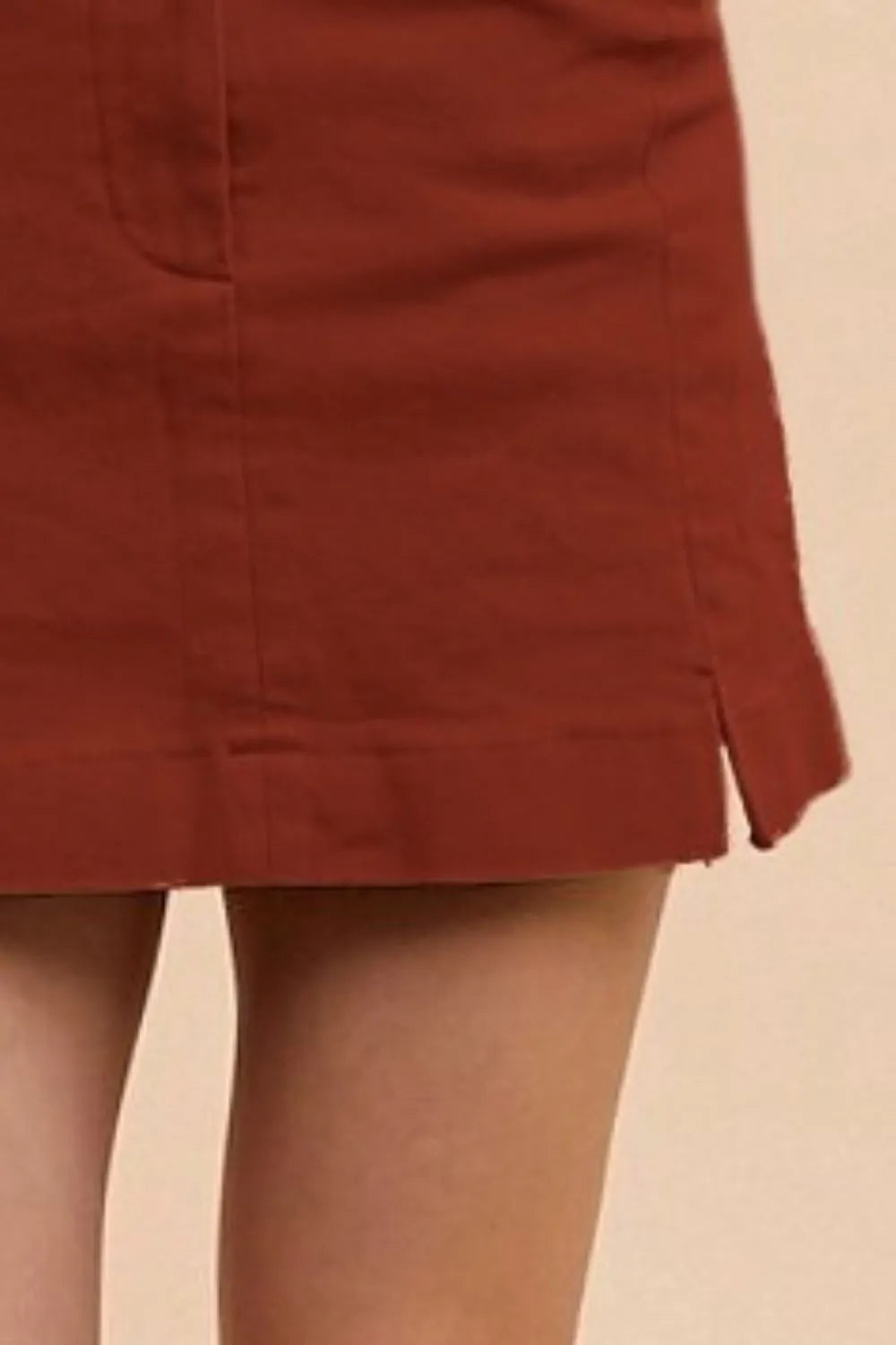 Annie Wear Comfort Stretch Cotton Slit Detailed Mini Skirt