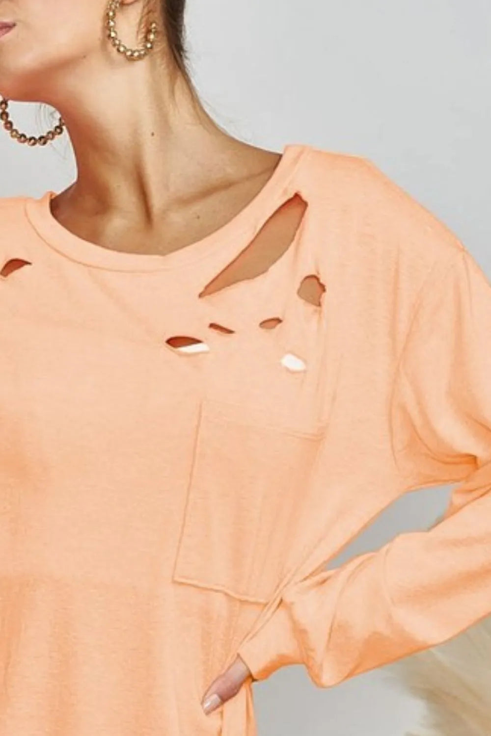BiBi Triblend with Laser Cut Detailed T-Shirt