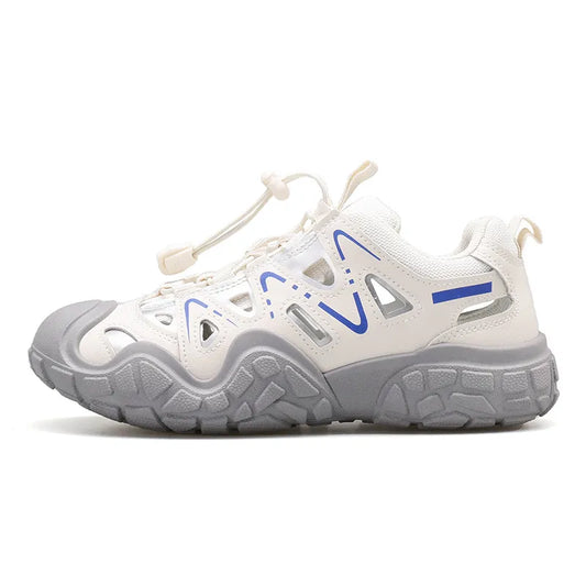 Elastic Lock Laces Round Toe Platform Contrast Athletic
