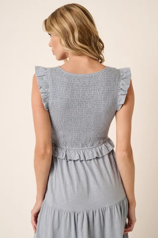 Mittoshop Smocked Ruffled Tiered Midi Dress