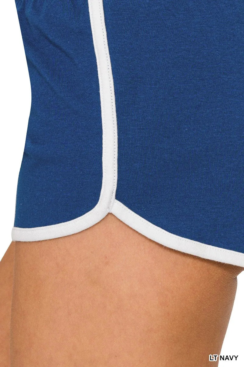 Zenana Elastic Waistband Dolphin Shorts