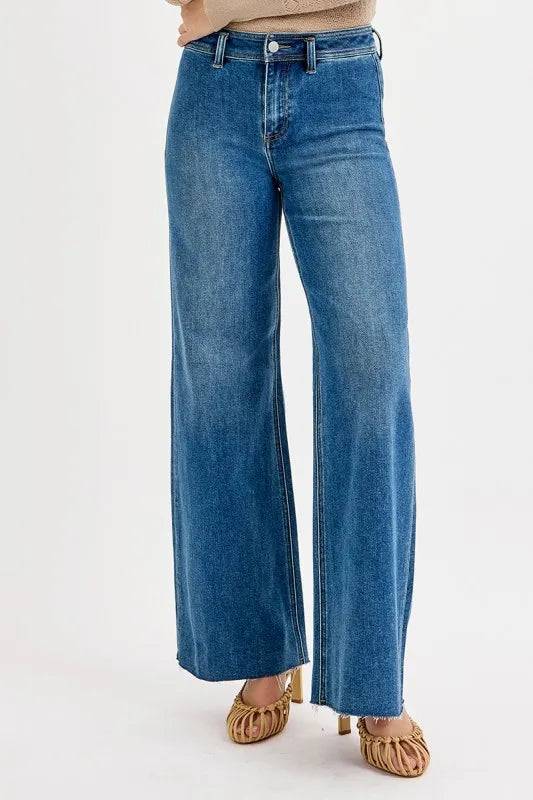 RISEN High-Waisted Wide Leg Jeans