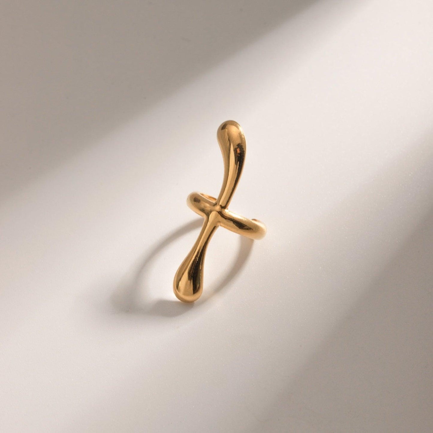 18K Gold-Plated Stainless Steel Cuff Earrings Gold One Size
