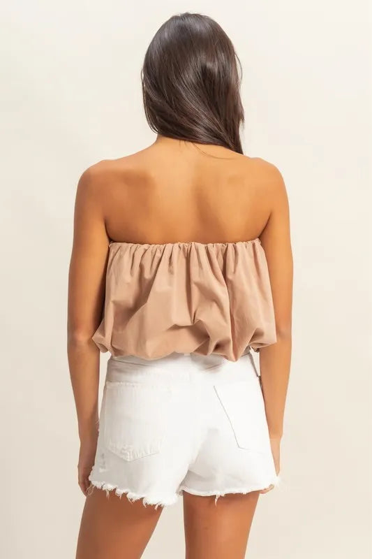 HYFVE Trendy Strapless Bubble Top