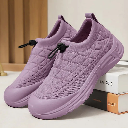 Mesh Round Toe Slip-On Athletic Purple