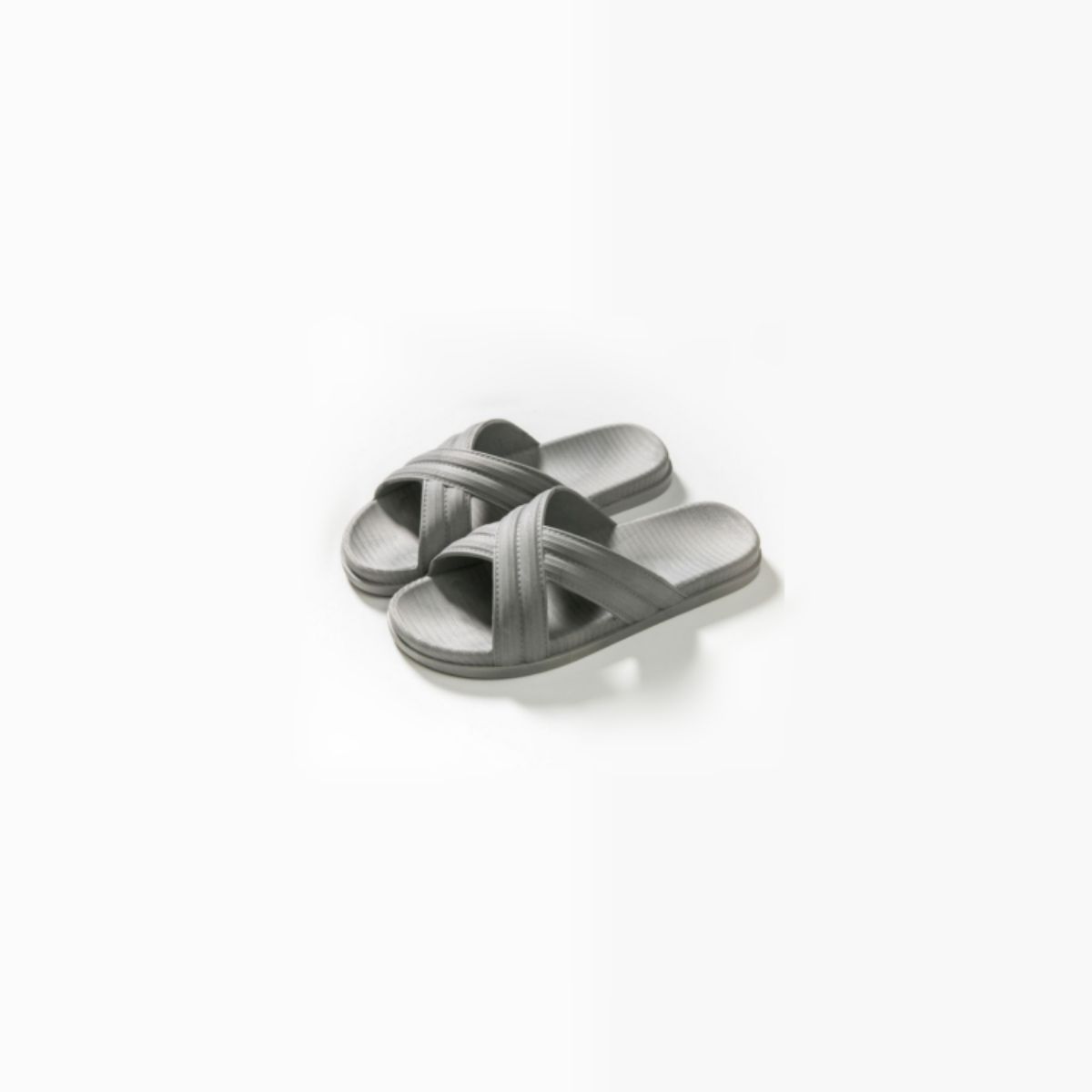 Open Toe Platform Slippers Gray