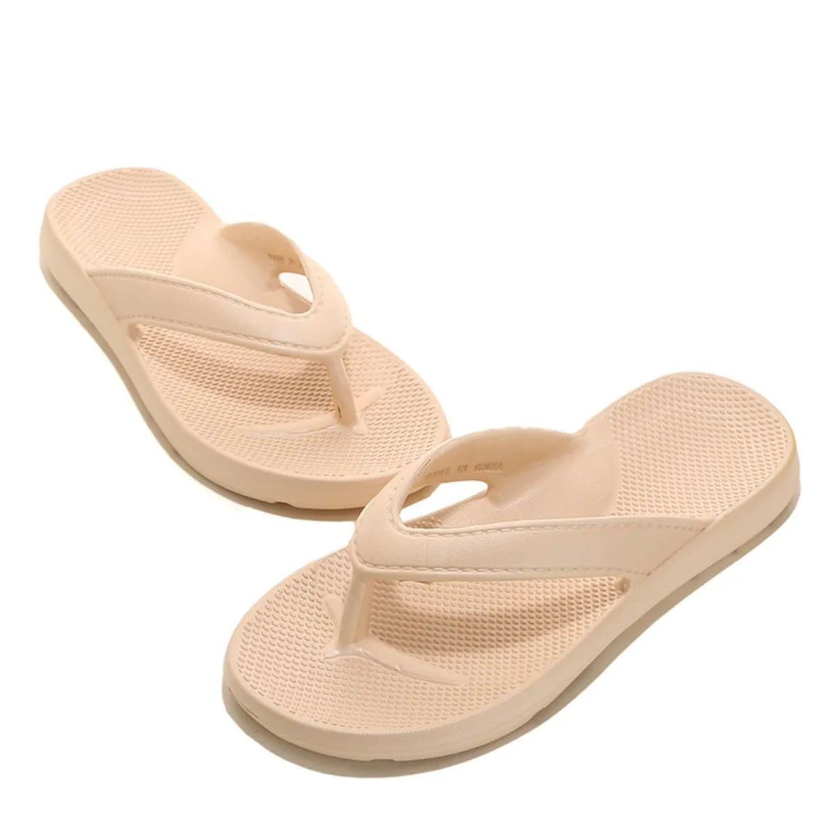 Toe Post Platform Slippers Apricot