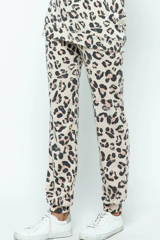 BiBi Leopard Casual Pants with Side Pockets