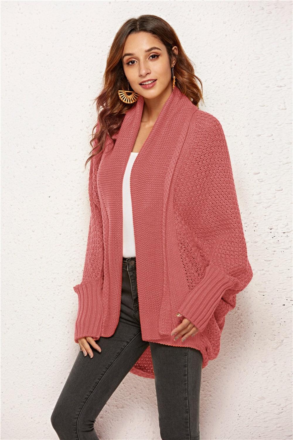 Angel Wings Open Front Batwing Sleeve Cardigan Rust One Size