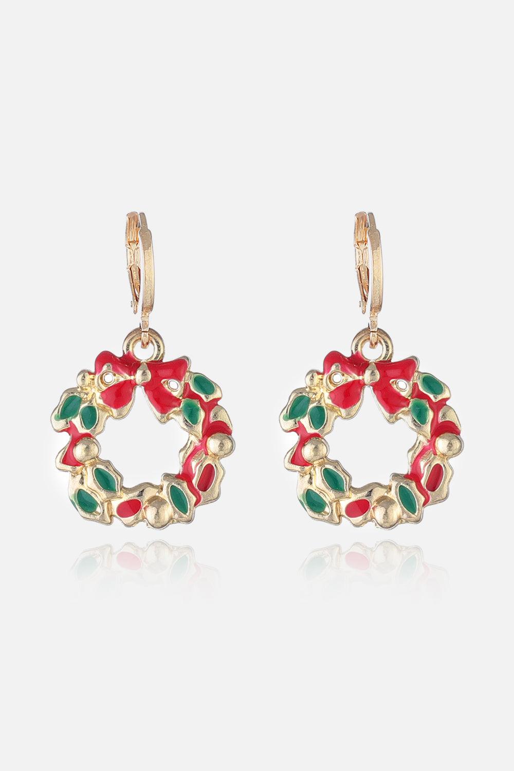 Christmas Theme Alloy Earrings Style C One Size