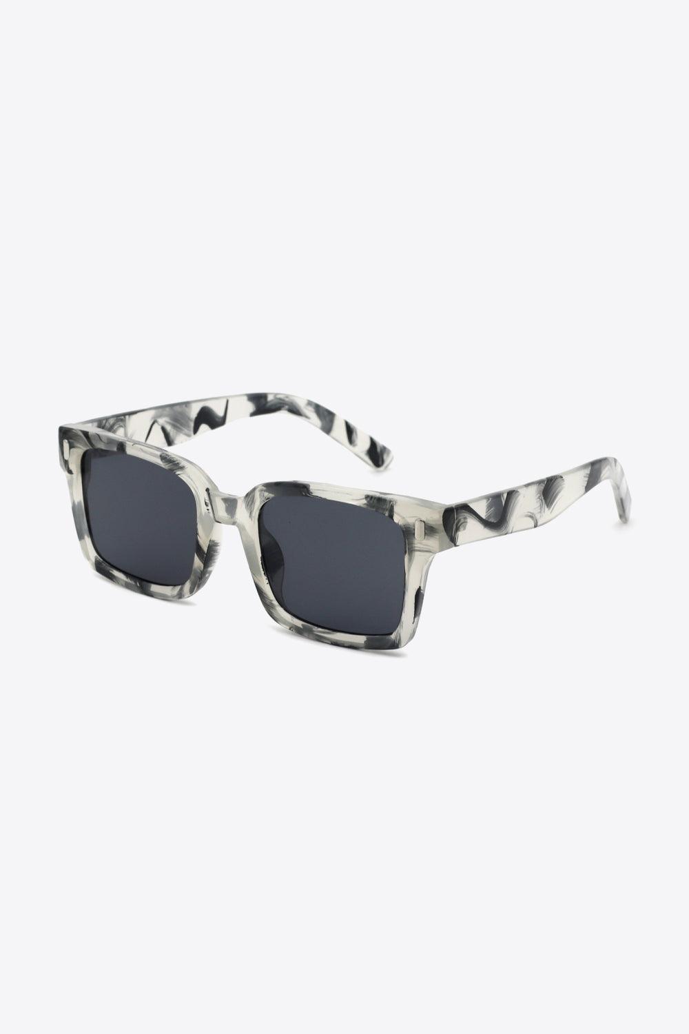 UV400 Polycarbonate Square Sunglasses Black One Size